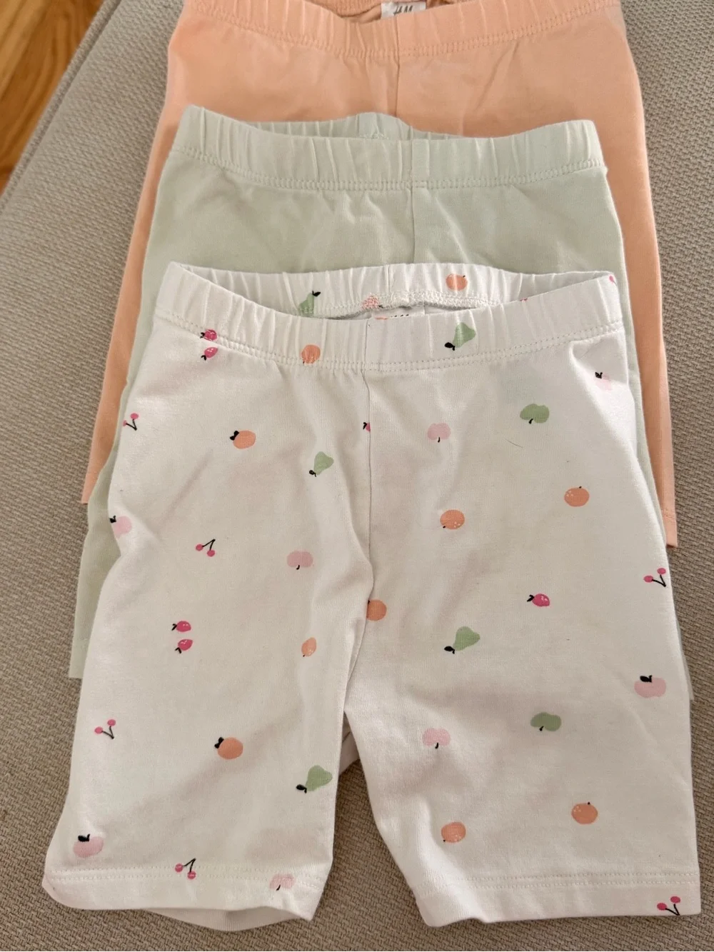 H&M Pastel Girls Shorts Set - Blush Pink, White, Mint, Peach